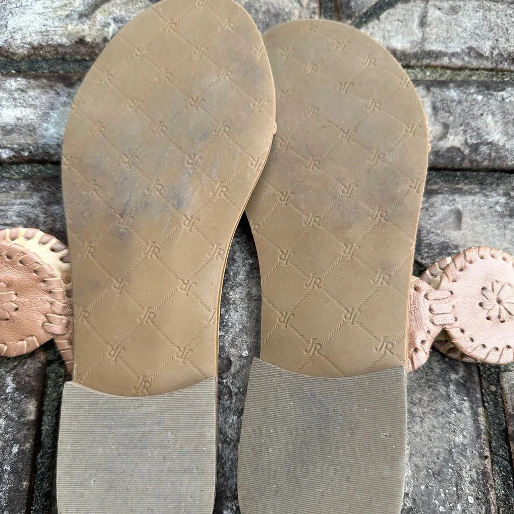 Jack Rogers Brown Leather Medallion 2 Strap Sandals, Size: 9 - Picture 6 of 7